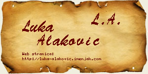 Luka Alaković vizit kartica